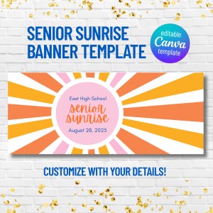Senior Sunrise or Senior Sunset Banner Template, 6-Foot Banner Template for Senior Sunrise or Senior Sunset