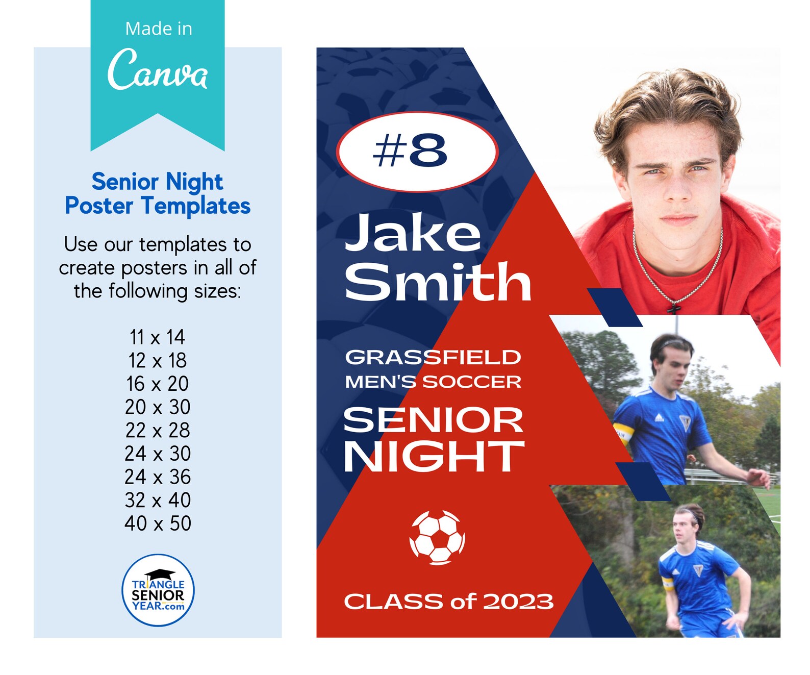 Senior Night Soccer Poster Template High School Senior Night - Etsy