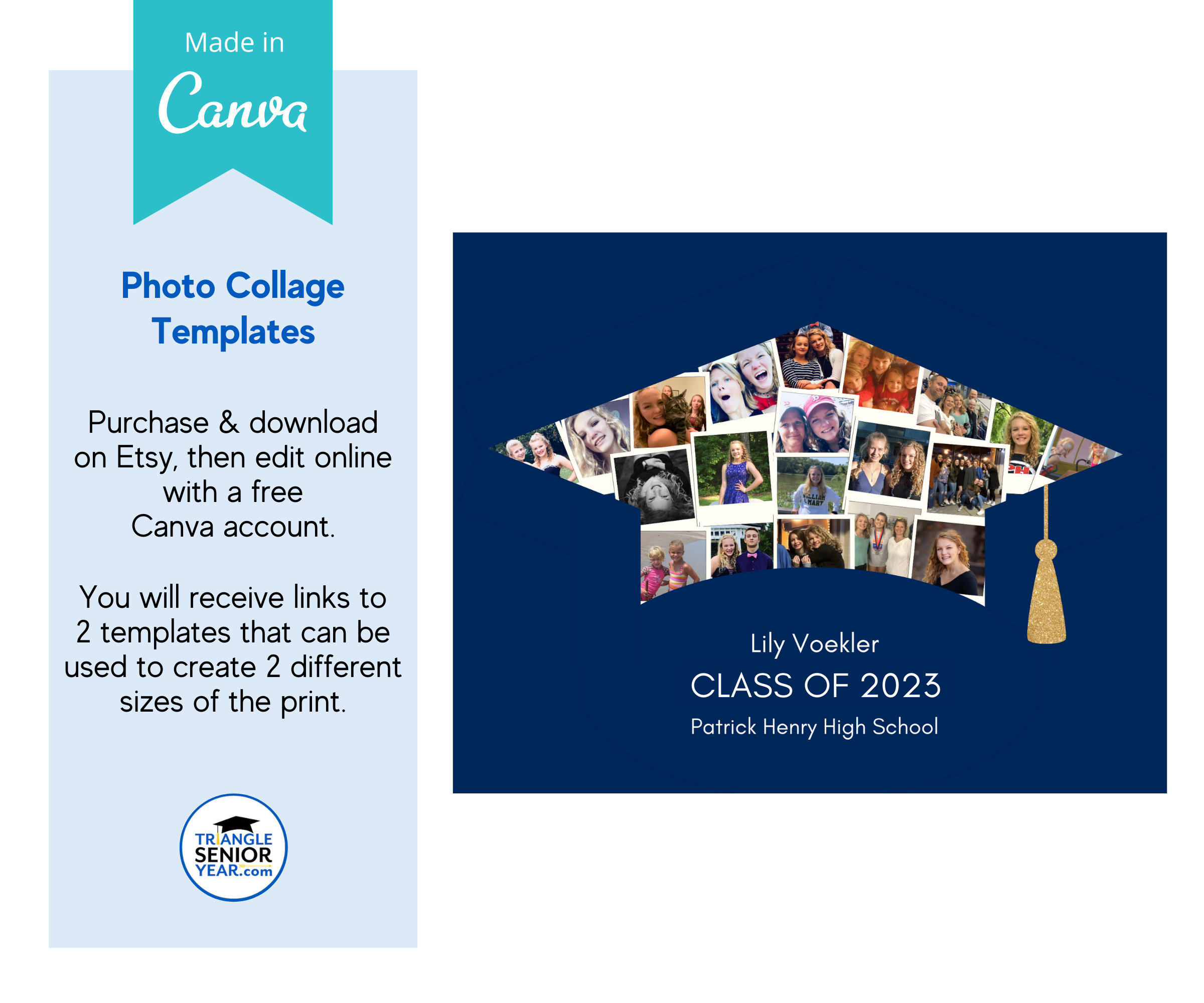 Graduation Photo Collage Template Graduation Gift Photo Etsy Graduation Photo Collage Template Graduation Gift Photo Etsy