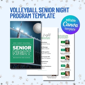Event Program Template for Volleyball Senior Night Program Volleyball Season Program