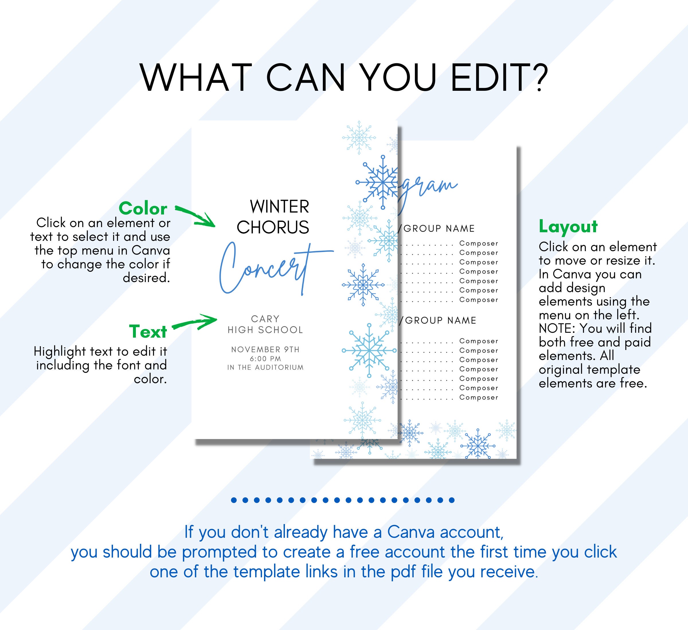 Editable Winter Concert Program Template - Holiday & Christmas Music ...