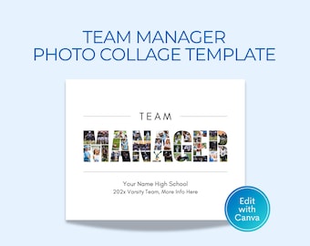 Modèle de collage photo de manager d'équipe, cadeau de remerciement de manager, modèle de collage photo bricolage