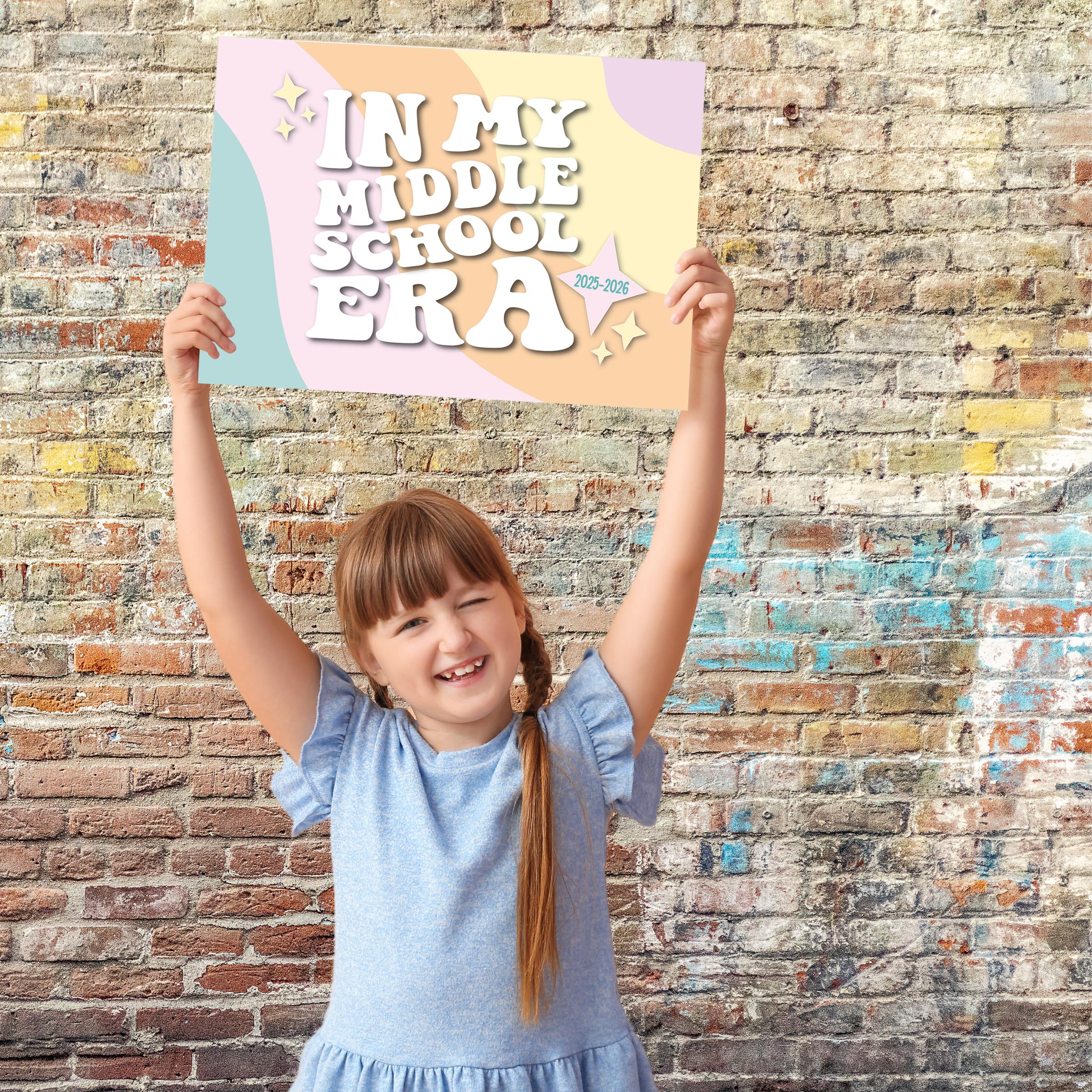 In My Middle School Era Sign, First Day of Middle School Photo Prop ...