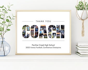 COACH Photo Collage Template, Coaching Thank You Gift, DIY Photo Collage Template