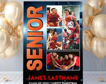 Senior Night Poster TEMPLATE for Basketball, High School Poster Template, Senior 2026