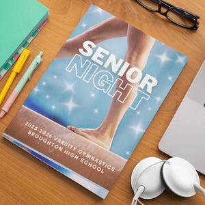 Gymnastics Program for Senior Night, Class of 2026, Editable Canva Template