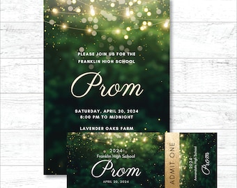 Enchanted Invitation and Ticket Templates for Homecoming, Prom, Party, Editable Templates for School Dance