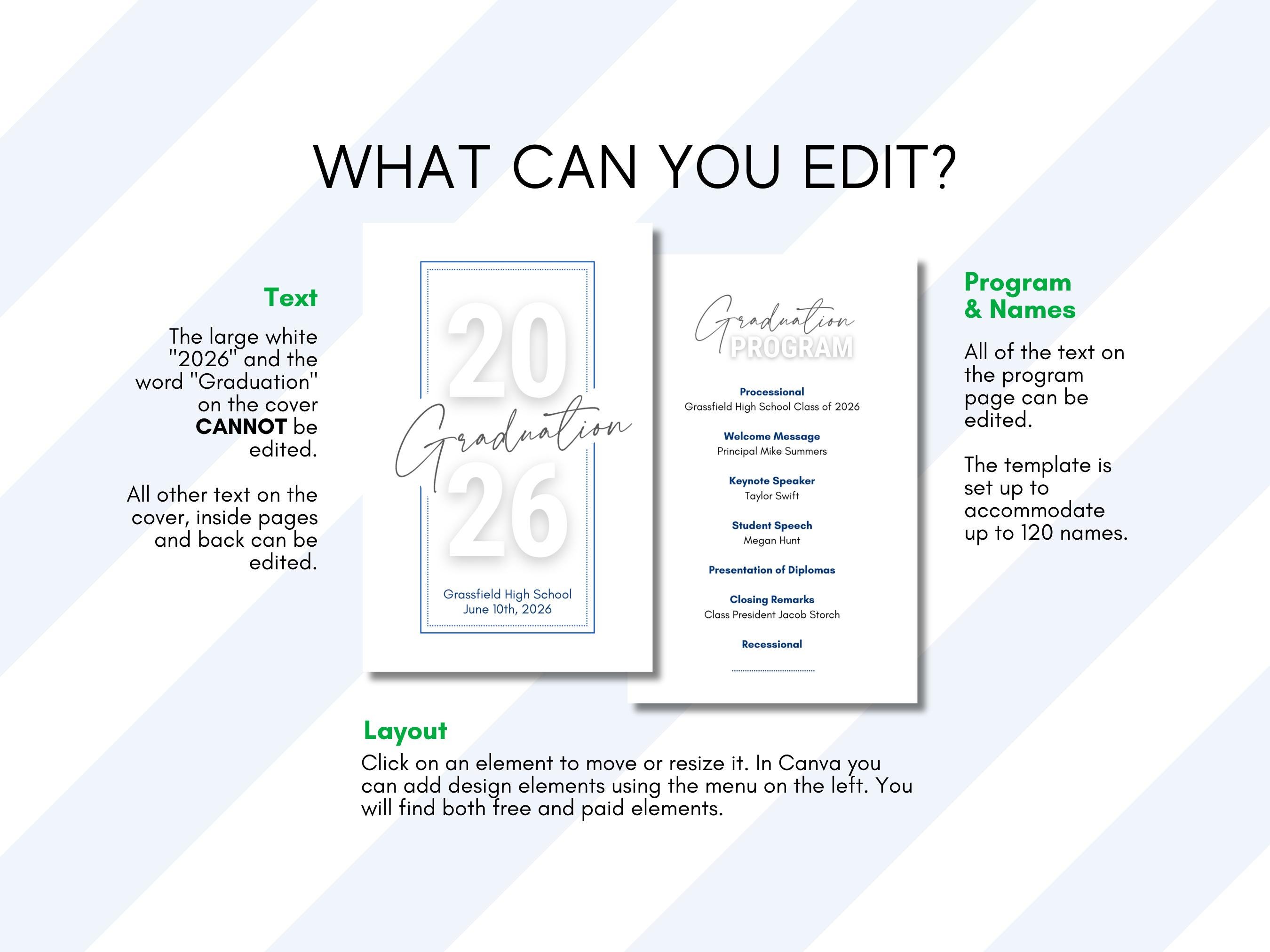 Program Level Image Grad Underg Graduation Program Template, 2026 Graduation Ceremony Program, High ...
