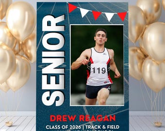 Sjabloon Track and Field senior nachtposter, sjabloon langlaufposter, senioren 2026