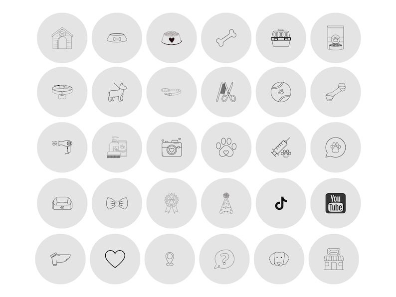 Dog Instagram Highlight Covers Pet Highlight Covers Grey and White Dog Highlight Covers Dog