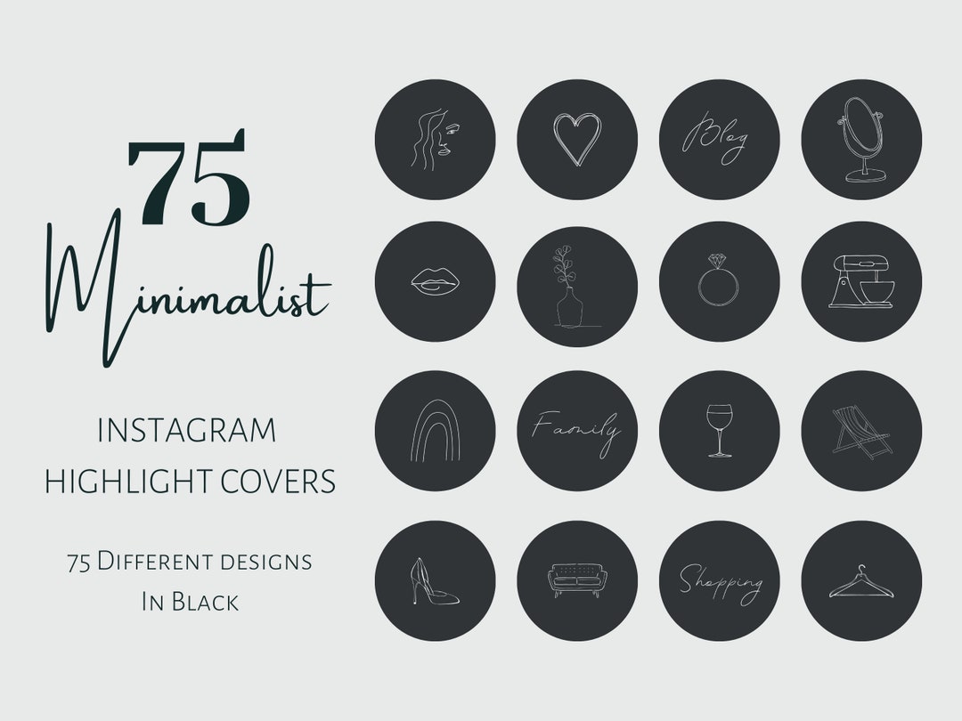 Black Instagram Highlight Covers Black Highlight Covers Etsy
