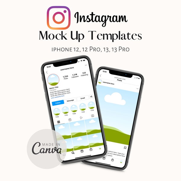 Instagram Mockup | Instagram Mock-up Template | Instagram Mockup Canva | iPhone| Coaching and Branding Bundle | Instagram Feed Template