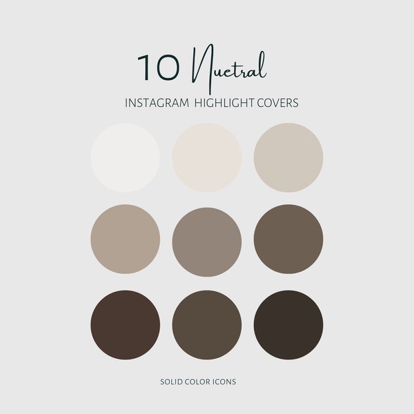 Neutral Instagram Highlight Covers | Solid Color Instagram Highlight Covers | Minimalist Instagram Highlight Covers | IG Highlight Covers |