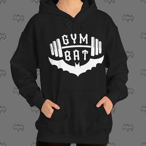 Gym Bat Goth Hoodie | Gothic Hoodie for Gym, Work Out, Yoga | Alt Activewear | Goth Gym Clothes | Spooky Exercise Outfit | Bat Jacket
