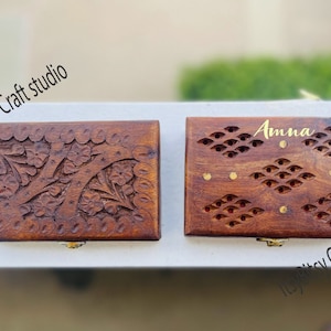 Personalized Rosewood jewelry box, hand carved floral designs, Hand crafted, Storage box, Keepssake box, Natural wood box, Jewelry box