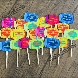 Personalized mithai toppers- sweet toppers- cupcake toppers- nikkah toppers- shadi toppers- qabool hai toppers- desi wedding toppers