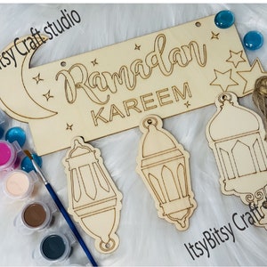 Décoration ramadan bricolage pour enfants, peignez votre propre masjid, décoration ramadan, activités musulmanes, cadeau ramadan, activité enfants ramadan, kit de peinture