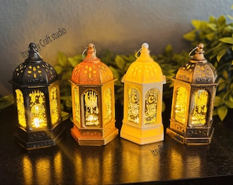 Lanterna del Ramadan, luci del Ramadan, luci a LED, lanterne sospese, decorazioni del Ramadan, decorazioni dell'Eid, luci interne del Ramadan, decorazioni islamiche, regali del Ramadan