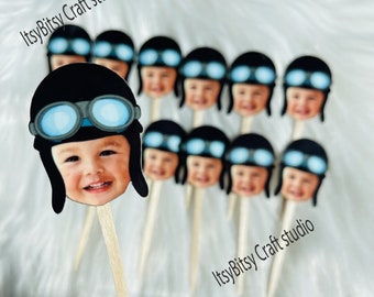 Custom Face Cupcake Toppers: Personalized Party Decorations (Set of 12)
