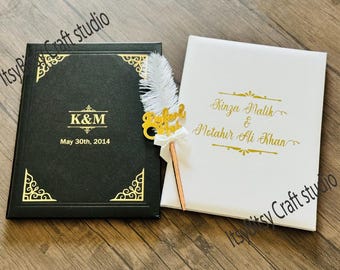 Gepersonaliseerd Nikkah-certificaat: luxe moslimhuwelijkscontract met goudfolie