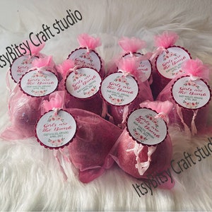 Baby Shower Bath Bomb Favors, Neutral Baby Shower Favors, Girls are the Bomb, Boys are the Bomb, Customizable Baby Shower Favors, set of 10