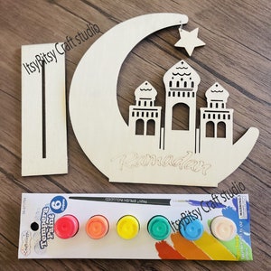 DIY Ramadan-decor voor kinderen, beschilder je eigen moskee, Ramadan-decor, moslimactiviteiten, Ramadan-cadeau, Ramadan-kinderactiviteit, schilderset