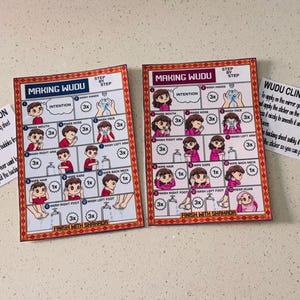 Wudu Steps Mirror Cling for Kids: Islamic Learning, Wudu mirror cling, wudu step by step guide for kids, Islamic gift,learn wudu sticker