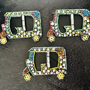 Rickshaw magnet, Rickshaw mirrorwork magnet, Handmade magnet, Rickshaw Art, Pakistan Rickshaw, tuk tuk magnet, Ethnic magnets, Eid gift