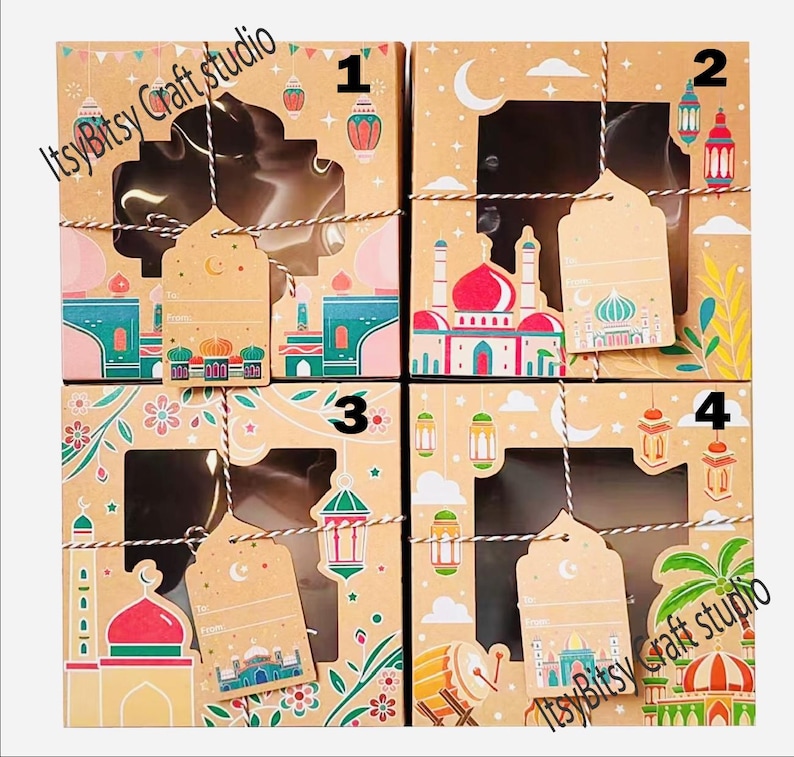 Ramadan Mubarak Box, Ramadan favor box, Eid Mubarak Box, Eid Sweets Box, printed Islamic box, Islamic favor box, Ramadan gift box, gift box image 6