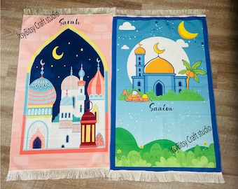 Personalized Kids Prayer Mat, Islamic Ramadan Gift, Kids prayer mats, Kids janamaz, Personalized prayer mat, Muslim kids gift