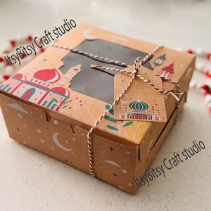 Ramadan Mubarak Box, Ramadan favor box, Eid Mubarak Box, Eid Sweets Box, printed Islamic box, Islamic favor box, Ramadan gift box, gift box image 9