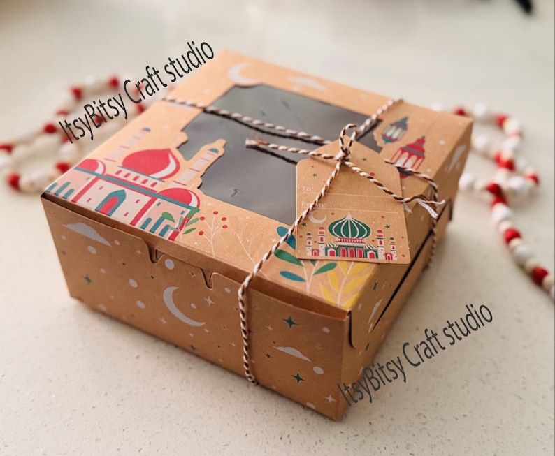 Ramadan Mubarak Box, Ramadan favor box, Eid Mubarak Box, Eid Sweets Box, printed Islamic box, Islamic favor box, Ramadan gift box, gift box image 9