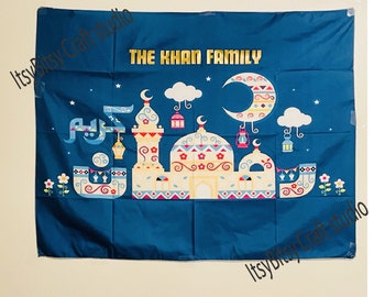Personalized Ramadan Fabric Backdrop, Masjid Banner, Islamic banner, Ramadan banner, Ramadan backdrop, Eid banner