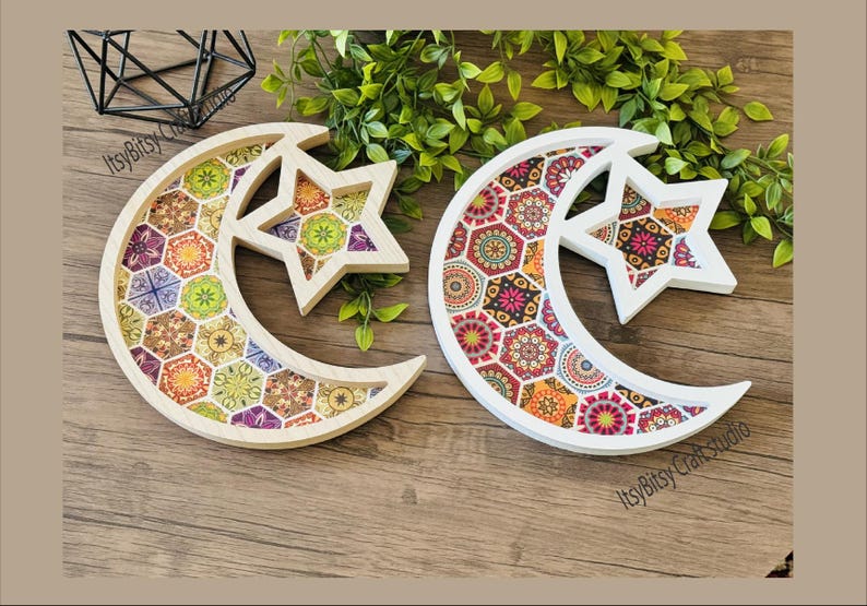 Ramadan white tray
Wood texture traydry Fruits tray
Dates tray
EId gift
Eid decor
Eid muslim gift
Housewarming gift
Muslim home decor
Muslim gift
Islamic decor
Crescent star tray
Ethnic tray
Ethnic pattern tray