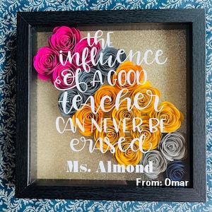 Personalized Teacher gifts, Teacher Shadow Box, Teacher Appreciation Gift, End of year teacher gifts, Teacher day gift, Best teacher