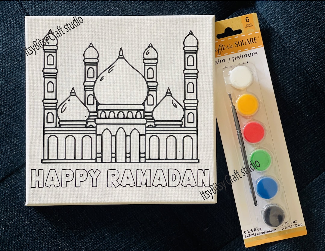 Ramadan Paint Set, Ramadan Canvas Set for Kids, Ramadan Kids Activity