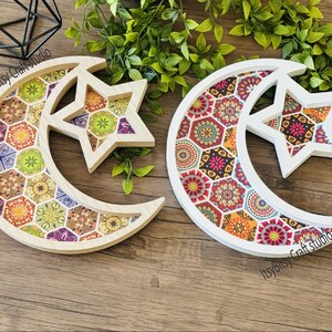 Ramadan decor
Ramadanhome decor
ramadan gifts
Ramadan gift trays
Ramadaniftartray
Ramadan favor tray
Ramada Crescent Decor
Ramadan star decor
Ramadan kitchen decor
Ramadan wood Tray
Islamic wood tray
Islamic pattern tray