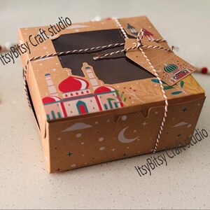 Ramadan Mubarak Box, Ramadan favor box, Eid Mubarak Box, Eid Sweets Box, printed Islamic box, Islamic favor box, Ramadan gift box, gift box image 8