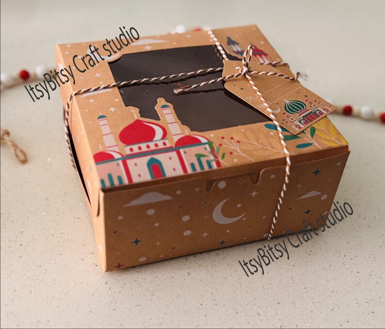 Ramadan Mubarak Box, Ramadan favor box, Eid Mubarak Box, Eid Sweets Box, printed Islamic box, Islamic favor box, Ramadan gift box, gift box image 8