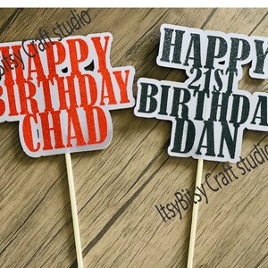 Happy Birthday cake  topper, Personalized topper, 3d topper, customized topper, custom birthday topper, Glitter cake topper