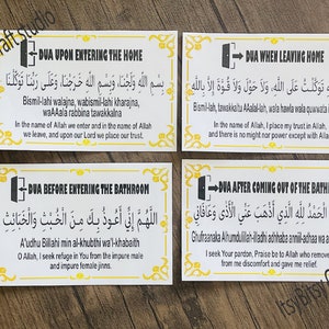 Dua stickers for kids, Waterproof stickers, Islamic duas, Easy to learn for kids, Dua for bathroom, Dua for home, Masnoon duas