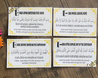 Islamic Dua Stickers for Kids: Waterproof Learning Cards
