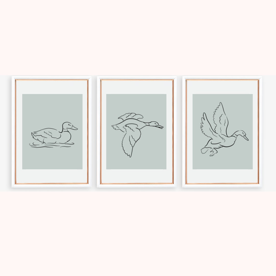 Duck Drawing.pdf Duck Line Art Minimalist Drawing PDF Digital Download Printable Mallard ...