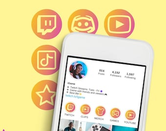 Sunset Instagram Highlight Covers: Streamer Icons, Orange & Pink