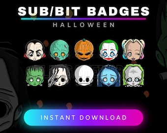 Halloween Charakter Twitch Sub Abzeichen, Spooky Bits Abzeichen (Digitaler Download)