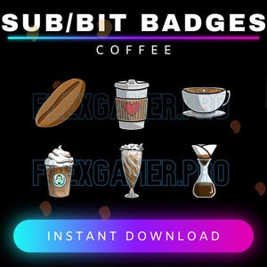 Coffee Twitch Sub Badges / Bit Badges