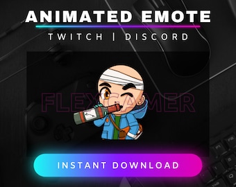 Animated Twitch Emote, Boozy Sanitar, Discord Emote, Tarkov Style Emote, Tagilla Emote