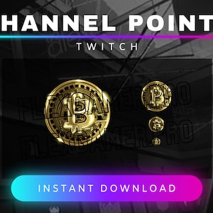 Bitcoin style Twitch Channel Points Icon for Twitch, EFT, crypto