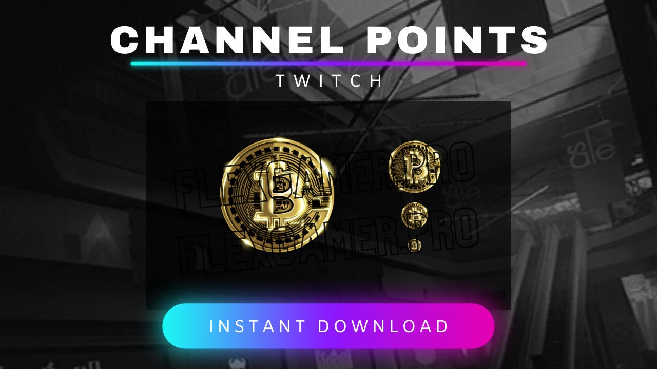 Bitcoin style Twitch Channel Points Icon for Twitch, EFT, crypto