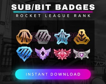Twitch RL Ranked Bronze to SSL Sub / Bit Badges Plus Badge Flairs (3 options)